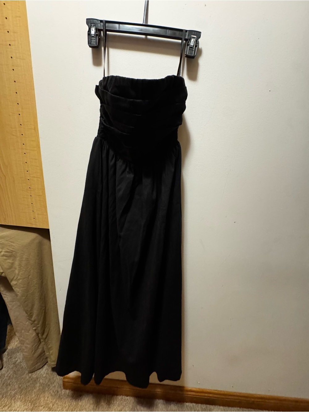 Petal & Pup Strapless Black Formal Gown